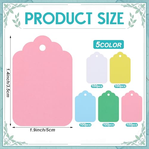 Image of Honoson 2006 Pcs Clothing Price Tags with Gun Set Including Garment Price Tag Attacher with 5 Steel Needles 500 Clothing Label 1500 Plastic Fasteners Barbs (Scalloped Colorful)