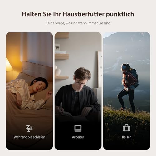 IMIPAW Futterautomat Katze, Katzenfutter Automat mit Programmierbarem Timer, Einfache Bedienung, 1-6 Mahlzeiten pro Tag, Futterspender für Katzen und Hunde, 3L