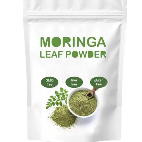 eqjrpo Polvo de hojas orgánicas de Moringa, rico en antioxidantes, moringa, vegetariana, promotor de energía, natación, té