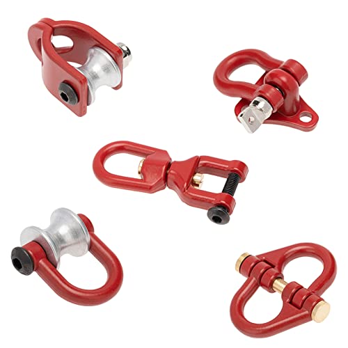 Treehobby Metal Tow Hook Recovery Shackle Winch Pulley Ring Buckle Rescue Hook Horseshoe Buckle Compatible With 1/10 Axial Scx10 Wraith Capra Trx4 Trx6 D90 Redcat Mst Rc Car（Red） #TOP7