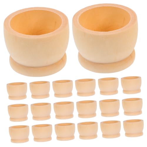 OSALADI 20Pcs Wooden Egg Cups Non Slip Easter Egg Holders for Home Decoration Smooth Surface Durable Wooden Material for Spring Party Supplies