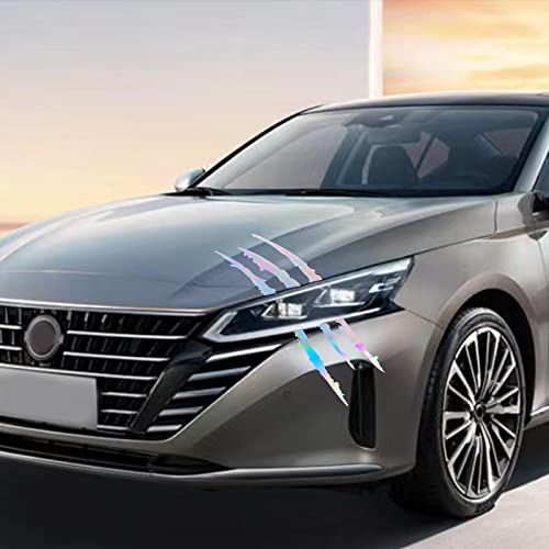 2Pcs Car Stickers Reflective Monster Claw Scratch Marks Headlight Bumper Sticker Waterproof Decal, Claw Marks Decal Reflective Sticker For Car Headlamp, Motorbike, Truck Decal Decoration, Laser #TOP5