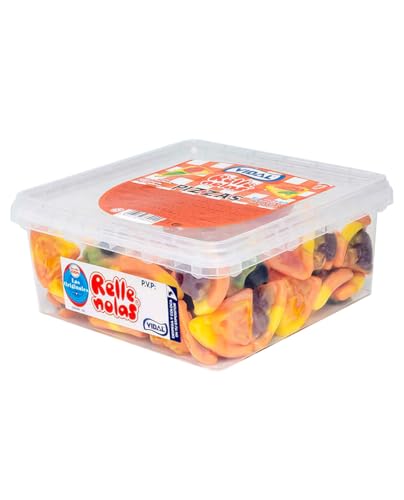 Vidal Golosinas – Pizzas Rellenolas Bolsa 795 g | Porciones de pizza de gominola rellenas sabor fresa | Sin gluten | 75 unidades aprox.