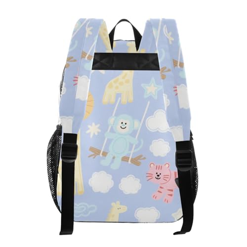 Funny Monkey Giraffe Lilac Blue Clear Backpacks For Kids Clear Book Bags For Teens See Through Heavy Duty Back Pack3