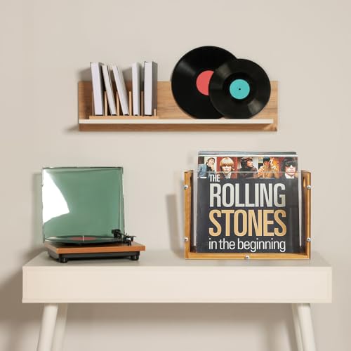 X-cosrack 2-Pack Vinyl Record Storage Box Crate, Visible Acrylic & Bamboo Vinyl Record Holder Crate with Handle, Cube CD Holder for LP Album Storage and Organizer, Easy to Assemble by X-cosrack - Image 7