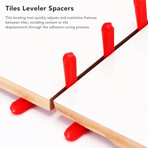 1000 Stück Fliesen Nivelliersystem, 0,2 Zoll PE, Rot, Verschleißfeste Fliesen-Nivellier-Abstandshalter, Wiederverwendbare Fliesenkeile, Fliesen-Nivellier-Abstandshalter