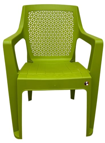 Image of SkyGlamour Cello Sonet Matt Finish Plastic Chair | Net Designer Mid Size Plastic Chair for Living Room, Home, Garden Indoor and Outdoor use |Bearing Capacity Upto 150 Kg (Colour: Green; Set of 4)