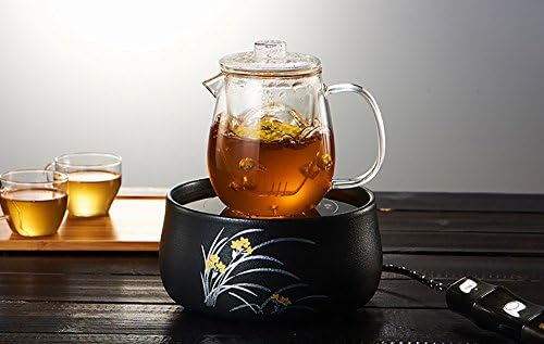 Borosilicate Glass Teapot with Infuser, Glass Teakettles, Stovetop Safe, 600ml