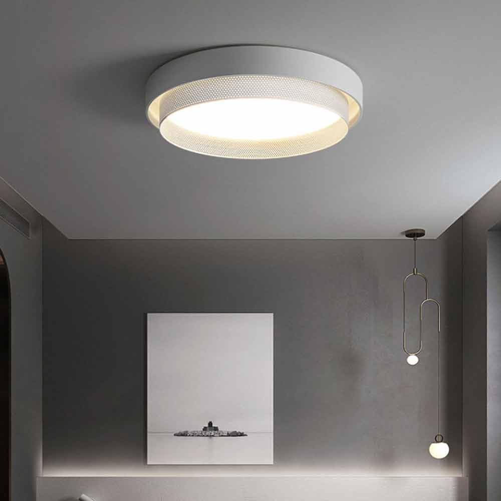 Lampa sufitowa do sypialni Kreatywna akrylowa oprawa LED do montażu podtynkowego Czarne metalowe okrągłe lampy oświetleniowe do sypialni, kuchni, salonu