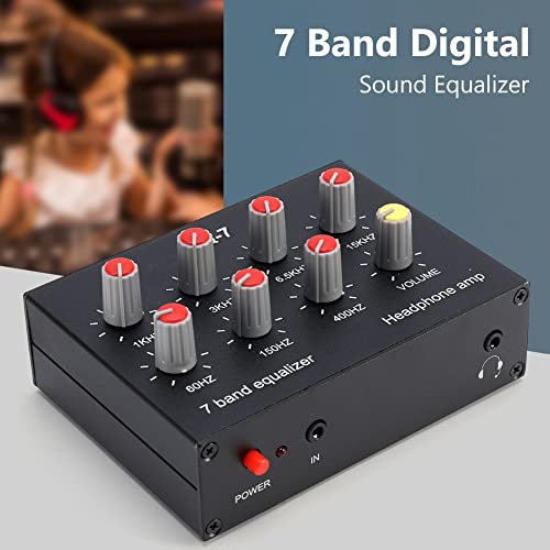 Kaneorooir EQ-7 Car Audio Headset Amplifier 7-Band EQ Equalizer 2 Channel Audio Mixer Equalizer Digital Sound Equalizer - Image 2
