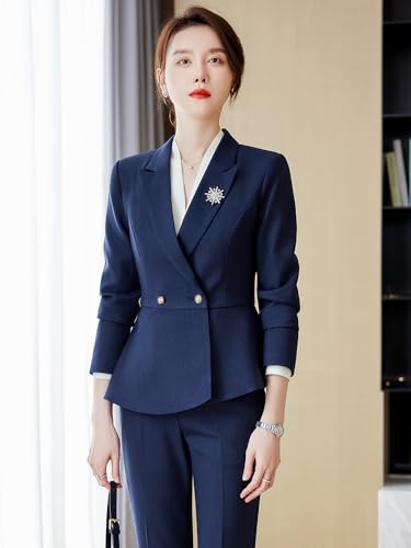 Elegant Blue Pant Suit for the Modern Professional Woman - Image 4