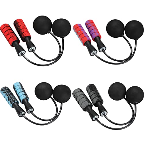 Zubebe 4 Pcs Cordless Jump Rope Rapid Speed Ropeless Skipping Rope Weighted Jump Rope for Men Women Kids Staying Fit Weight Loss General Workouts Fitness Indoor Outdoor Exercise, Multicolor