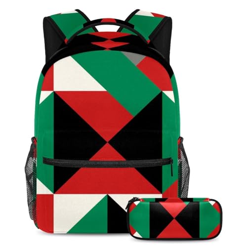 Sac à dos polyvalent 2 pièces motif drapeau artistique grand format pour collège et lycée