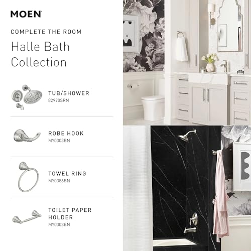 Image of Moen Halle Chrome Two-Handle Centerset Bathroom Sink Faucet with Drain Assembly, 84971C