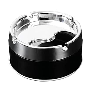 EElabper Roestvrijstalen Ash-lade met roterend deksel 3.54×1.97 inch Stijlvolle metallic Ash-lade