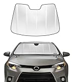 Pigenius Windshield Sun Shade for Toyota Corolla 2014-2019, Corolla iM 2017-2018 Without Rearview Mirror Camera. 2016 Scion iM. Reflective Aluminum Film Front Window Sunshade - BLAZBLOCK