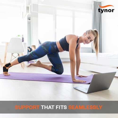 TYNOR Ankle Brace For Men And Women, Breathable Adjustable Wrap Neoprene Ankle Compression Sleeve Ankle Support For Sprained Ankle Plantar Fasciitis, Achilles, Running, Basketball, Sports, One Size