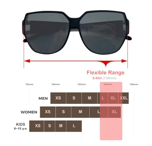 QOOL TIMES Living Out Your Polarized Fit Over Glasses XL Sunglasses Men Women Lightweight UV Protection Driving Outdoor4