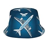 IUBBKI Flugzeugteile, Flugzeugteile, Bedruckt, Eimerhut, Eimerhüte, Unisex für Männer und Frauen, modischer Strand-Sonnenhut für Damen und Herren
