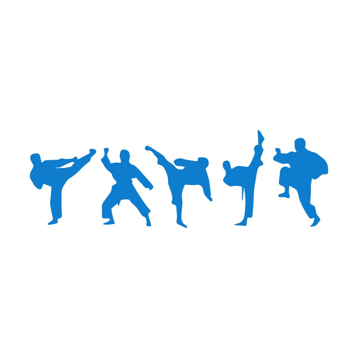 Taekwondo Martial Arts Wall Decals PVC 47.3x147cm It Won't Fall Off Extra Large Blue