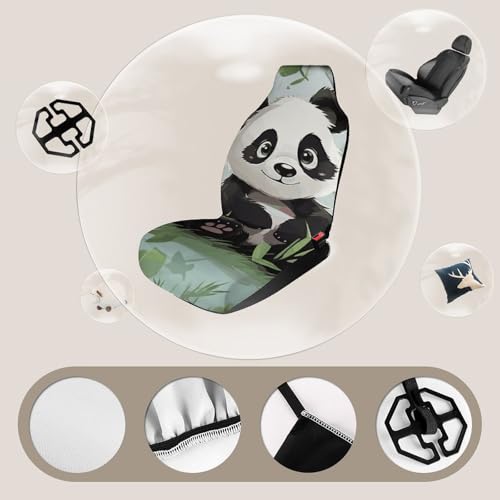 Housses de siège auto panda faciles à installer et lavables - 4