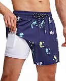 Gleeease Swim Shorts for Men Swimming Trunks 5 inch with Com...
