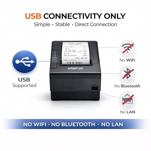 Image of 80mm Thermal Receipt Printer PSF811-UEWB | Heavy Duty Auto Cutter | Fast Billing Printer for Restaurant, Retail, POS, KOT & Token Printing PSF811-(USB)