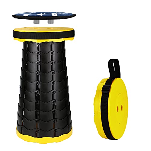 Aigear Portable Telescoping Stool With Cushion Adjustable Plastic Stools Lightweight Compact Retractable Seat For Camping Picnic Fishing Hiking Travel Yellow(Pt033) #TOP4
