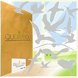 [page_title]-QUALIVEAU® 12-30cm Große Fensterbilder Aufkleber zum Schutz vor Vogelschlag, Komplettset mit Verklebehilfe, Hellgrau
