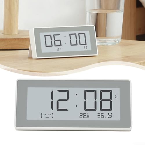 Smart Clock Temperatur- und Feuchtigkeitsmessgerät, Timer, Uhr, Temperatur- und Luftfeuchtigkeitsmessgerät mit E-Ink-Bildschirm, hohe Präzision für Küche, Zuhause