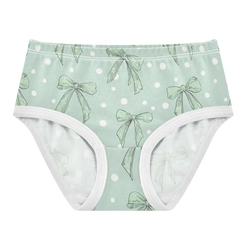 Wusikd Green Bows Dots Girls' Underwear Cotton Girls Briefs Soft Toddler Underwear 2T