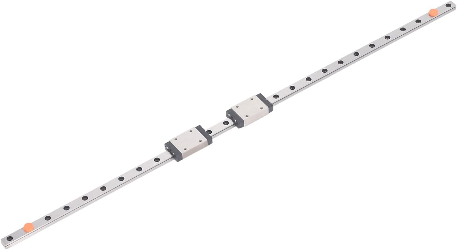 BROLEO 400 / 500mm Linear Rail, MGN7H Linear Rail with 2 Carriage Bearing Block for 3D Printer and CNC Machine, Lathes Mills (500MM)