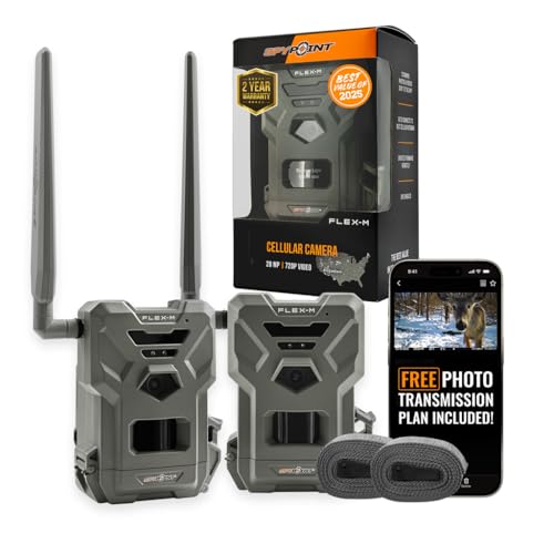 SPYPOINT Flex-M Twin Pack Cellular Trail Cameras - Best Hunting Accessories, No WiFi Needed, GPS,...