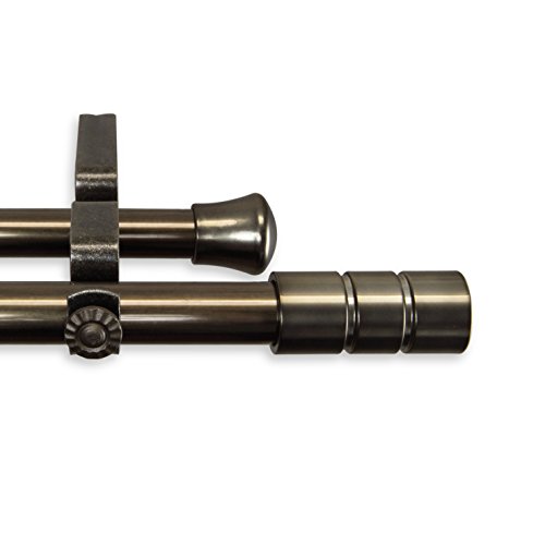 Theo Double Curtain Rod 66-120 inch - Antique Brass