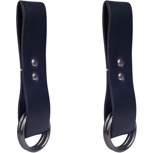 GORGECRAFT 2Pcs PU Leather Skirt Hikes Renaissance Medieval Black Vintage Skirt Hike Clips Tankard Strap Waistband Accessory for Renaissance Costumes Belt Faire LARP Viking Cosplay Garment