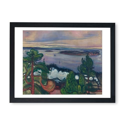 Edvard Munch Affiche encadrée Train Smoke grand tableau noir et blanc salon