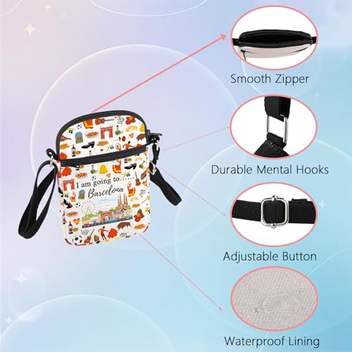 WSNANG Barcelona Crossbody Bag Barcelona Souvenirs Shoulder Bag Barcelona Trip Gift Spanish Honeymoon Barcelona Messenger Bag3
