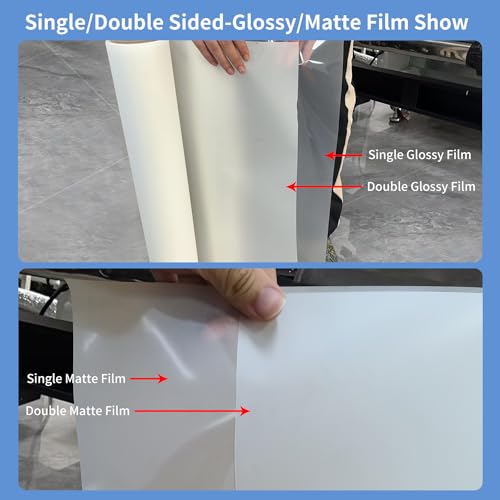 Image of DTF Transfer Film Roll 11.8 inch x 328ft,Double Sided Glossy Clear PreTreat PET Heat Transfer Paper, Cold and Hot Peel, Direct to Film for T-Shirts Textile