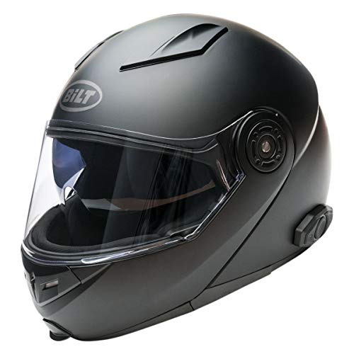 Bilt Techno 2.0 Sena Men's Bluetooth Modular Helmet, Matte Black, 2XL