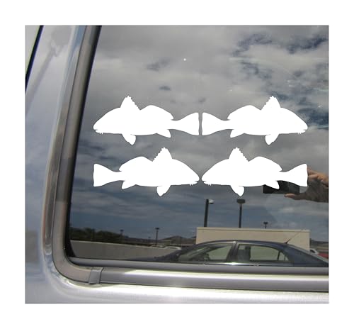 Generic - Lot of 4-4 inch Black Drum Fish - Drummer Car Truck Van Moped Helmet Hard Hat Auto Automotive Craft Cup Tumbler Laptop Vinyl Decal Bumper Window Wall Sticker 21132