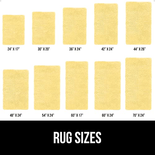 Gorilla Grip Bath Rug 24X17, Thick Soft Absorbent Chenille, Rubber Backing Quick Dry Microfiber Mats, Machine Washable Rugs For Shower Floor, Bathroom Runner Bathmat Accessories Décor, Yellow #TOP5