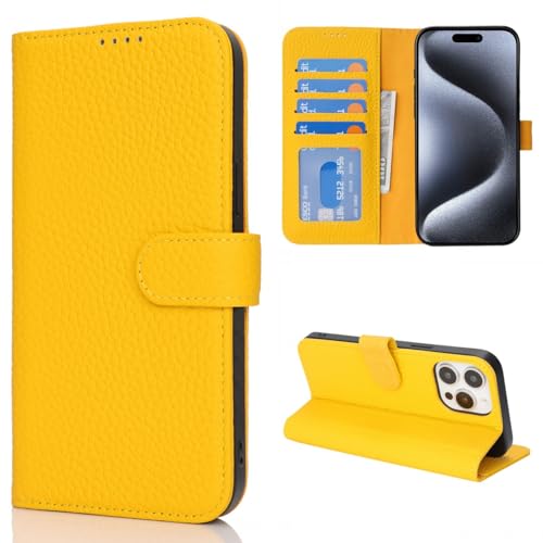 Housse iPhone 15 Pro Max jaune antichoc résout le problème des écrans brisés et vol RFID