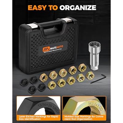 Axle Spindle Rethreading Kit,16 Piece Precision Restorer Master Repair Kit, Essential Tool for Mechanics - Includes Thread File and Axle Spindle Thread Chaser Set (16 Piece)