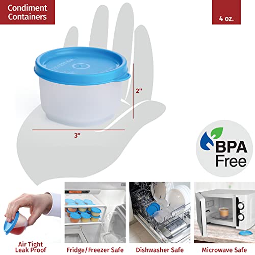 Image of Signoraware Mini Fresh BPA Free Plastic Containers (130ml x 8 | Set of 8 | Blue)