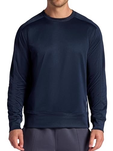 Image of Head Men's Long Sleeve Crew Neck T-Shirt Standard Fit Medium Weight Material, Mottled navy, S