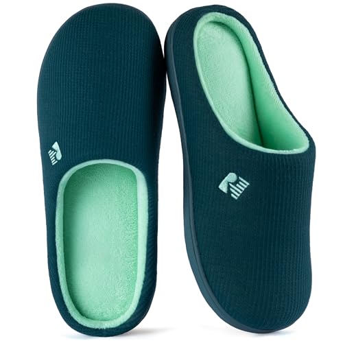 RockDove Women's Original Two-Tone Memory Foam Slipper, Size 7-8 US Women, Teal