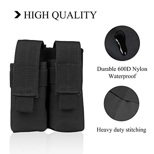 Kosibate Mag Pouch, Nylon Magazine Pouch For 9Mm 1911 Tactical Molle Double Pistol Handgun Magazine Holder #TOP1