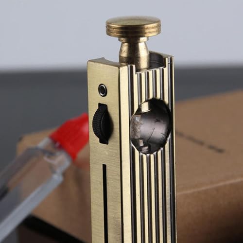 Image of Smoke King Bohemian Gold Antique Vintage Lighter - Reusable Windproof Trench Lighter with Horizontal Pull-Out Ignition, Collection & Gift (Brass)