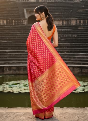 Image of Glory Sarees Women's Woven Pure Soft Kanjivaram Silk Saree Banarasi Style With Blouse Piece for Wedding