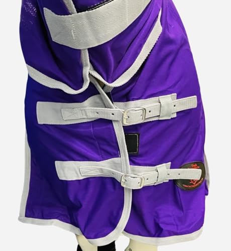 Image of Heavy Duty Horse Fly Sheet with Neck and Detachable Belly Band | Summer Sheet (74, Purple)